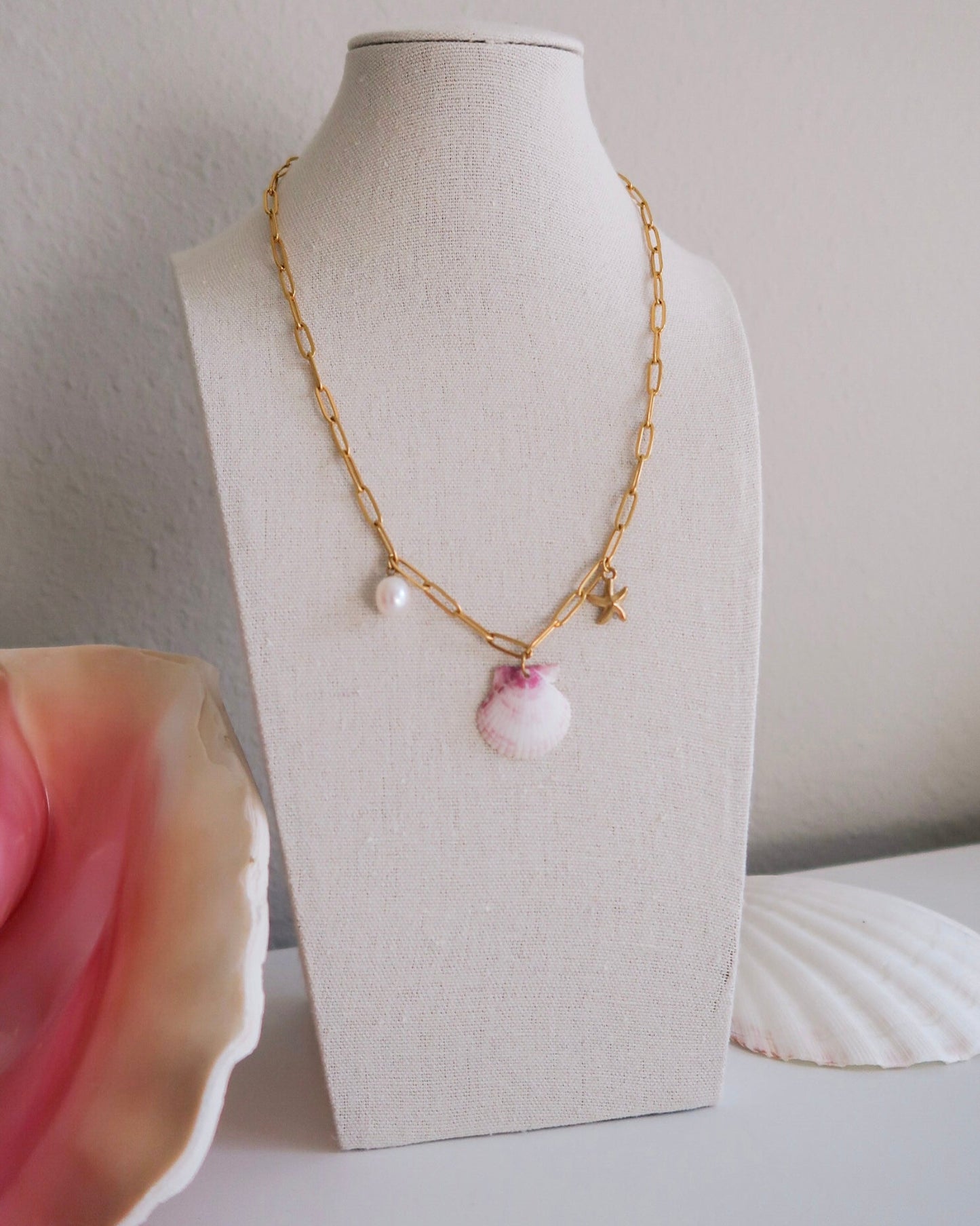 Pink Splash Charm Necklace