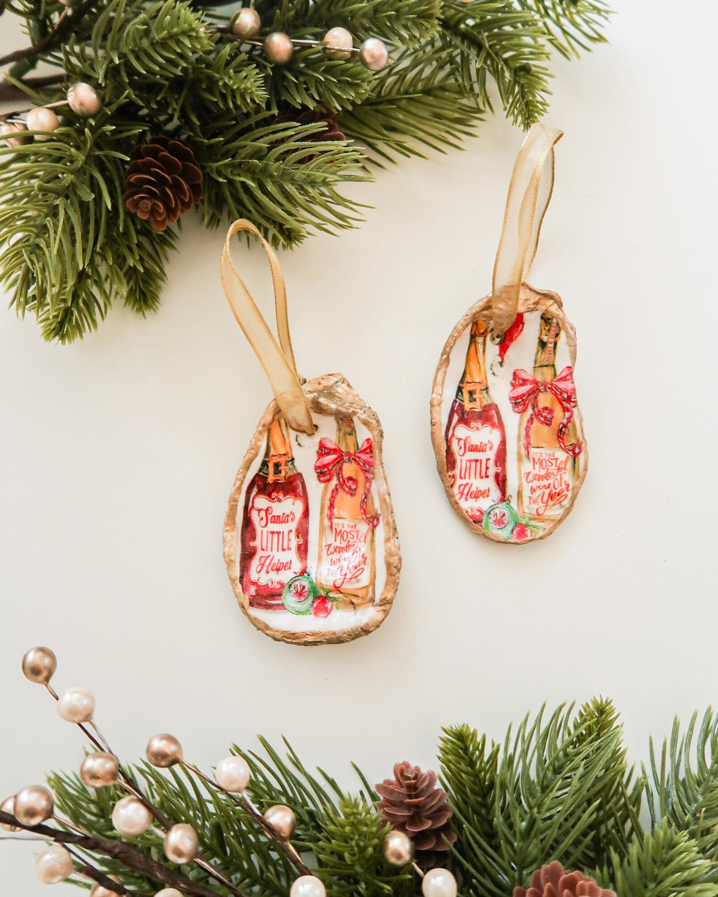 Santa's Little Helper Oyster Ornament