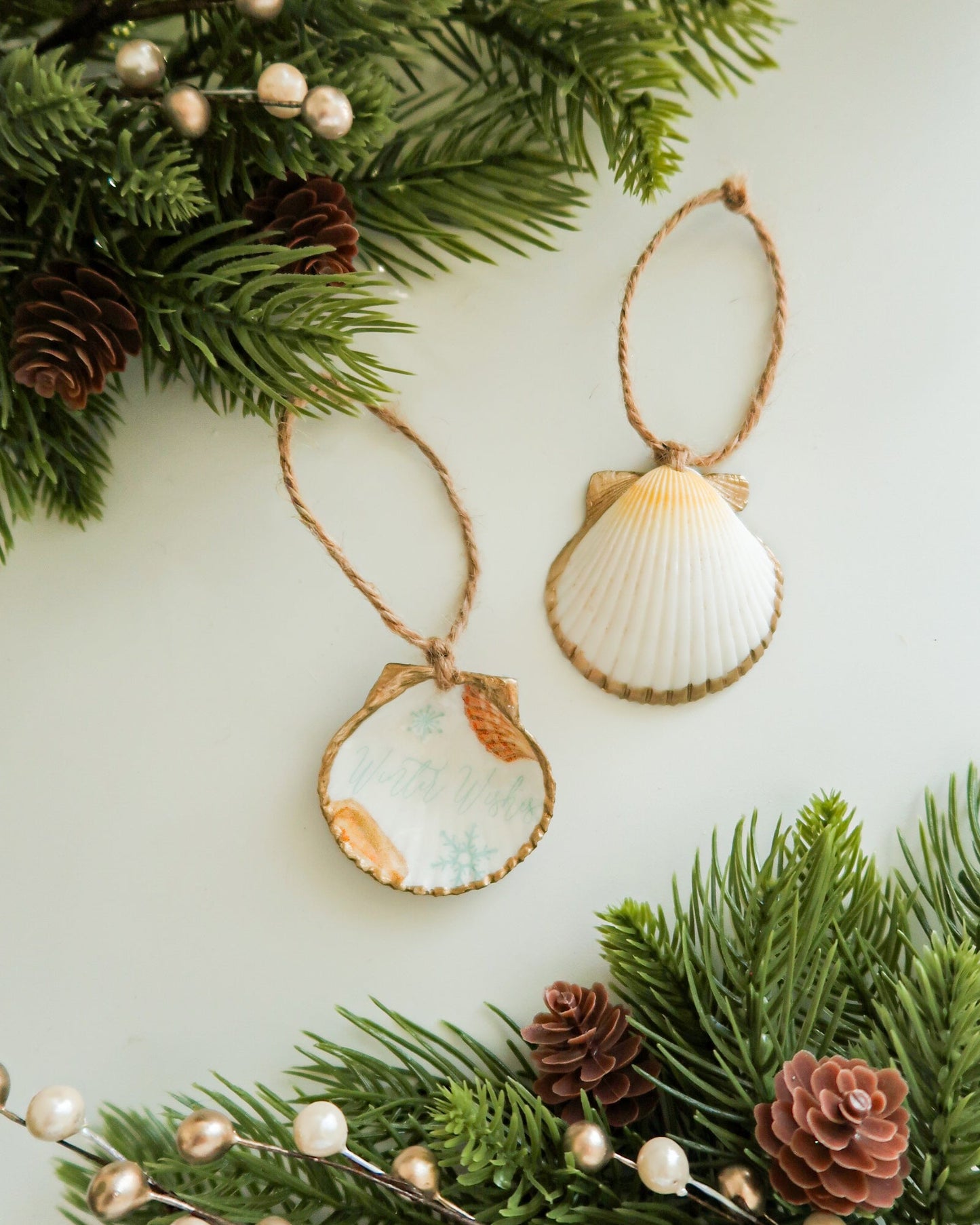 Winter Wishes Scallop Ornament