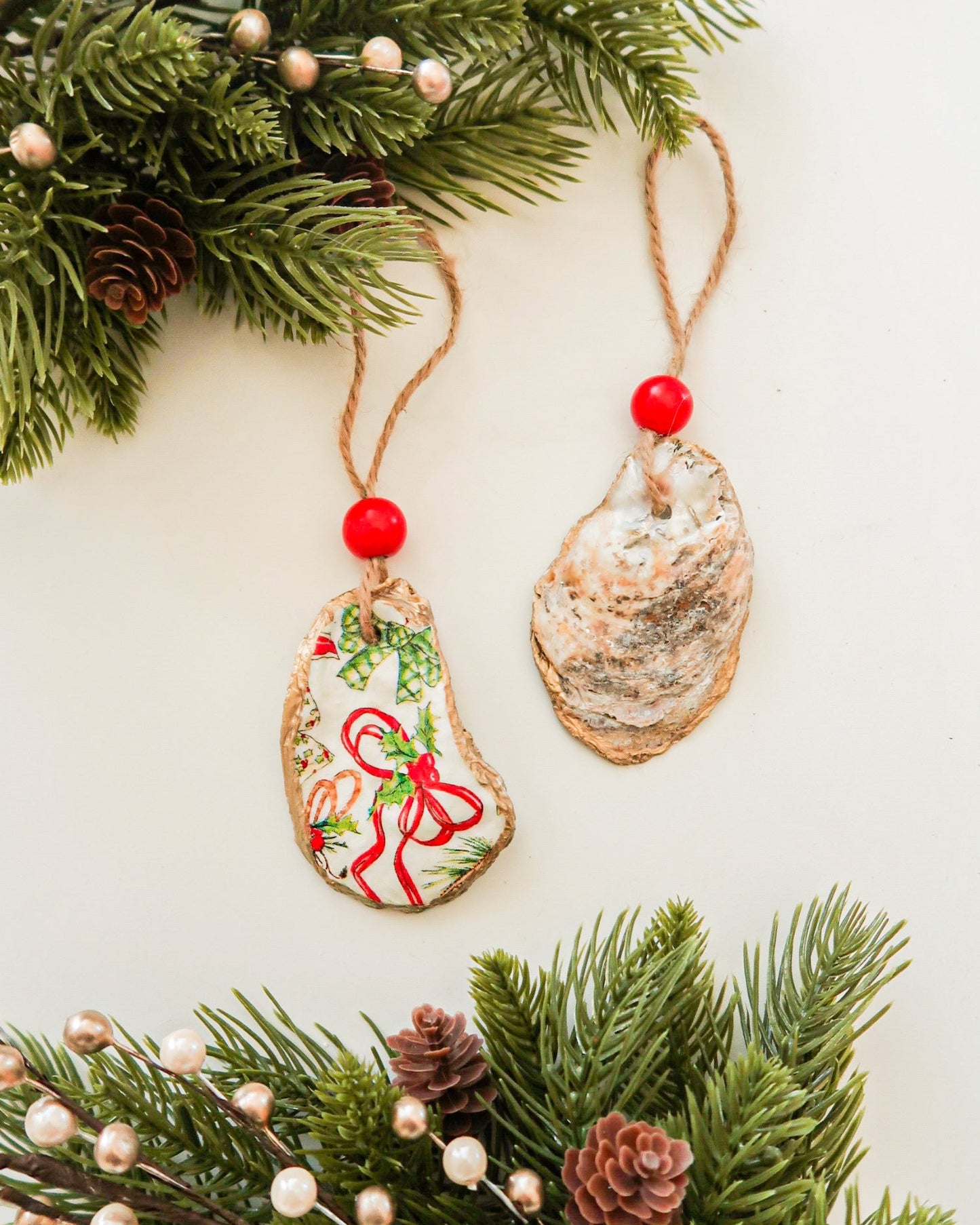 Red Bow Oyster Ornament