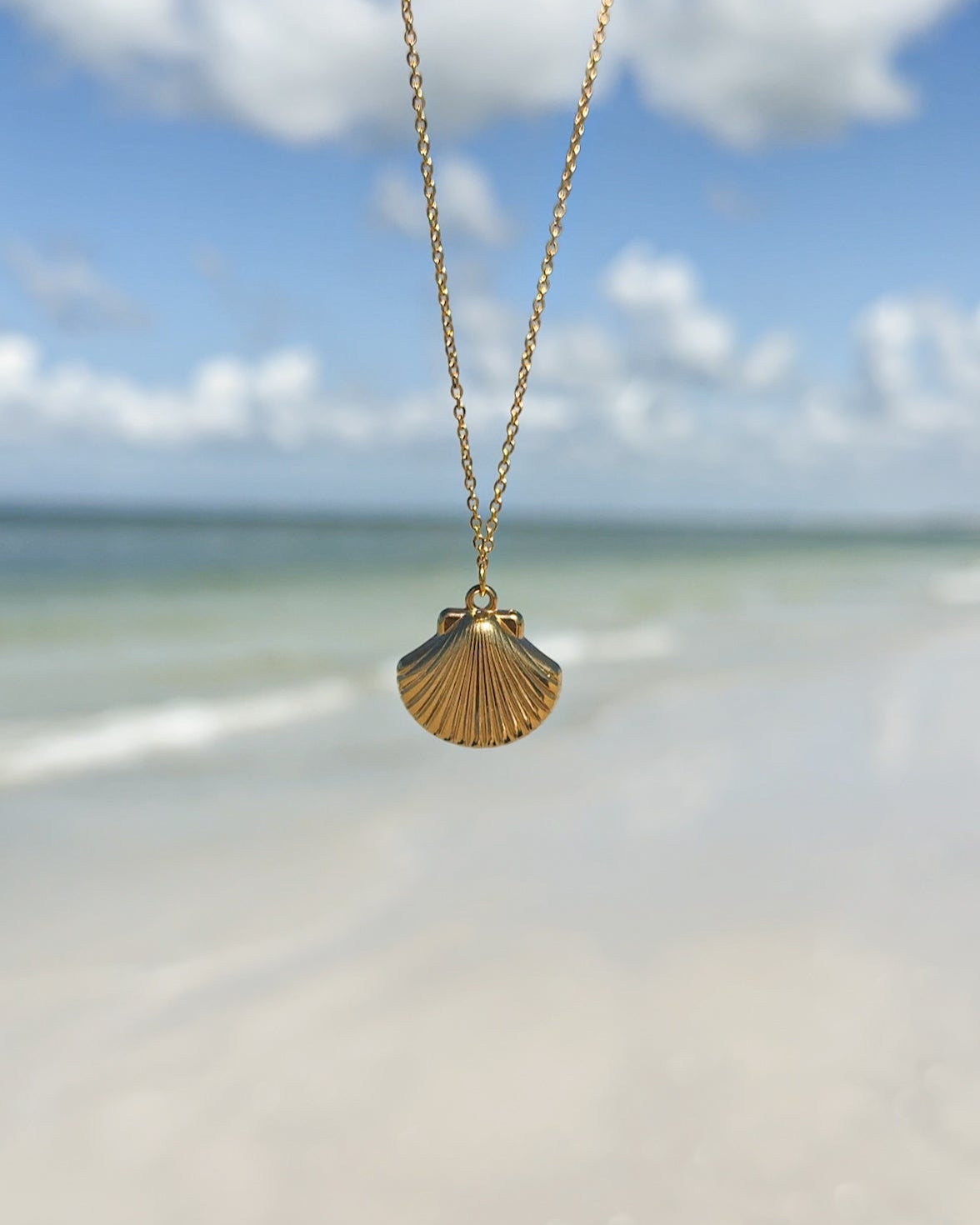 Gold Shell Necklace – Beachfront Creations - Main Image