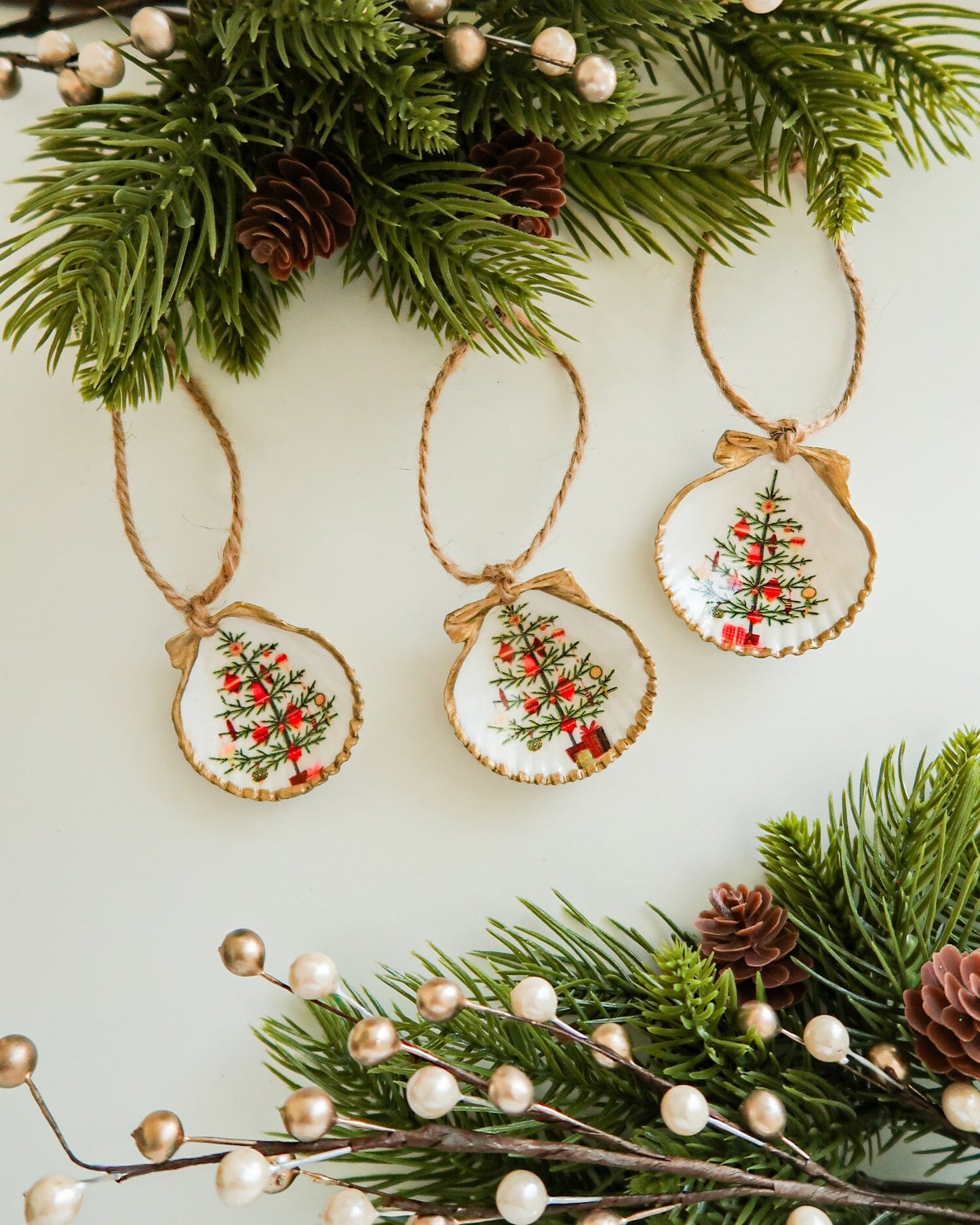 Christmas Tree Scallop Ornament