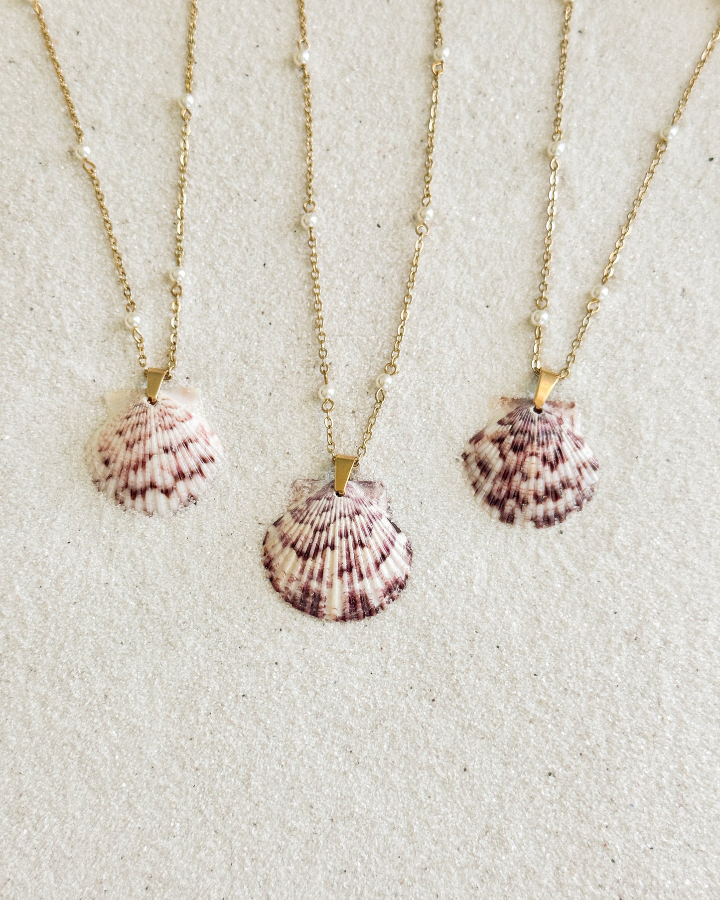 Dainty Pearl Gold Shell Necklace