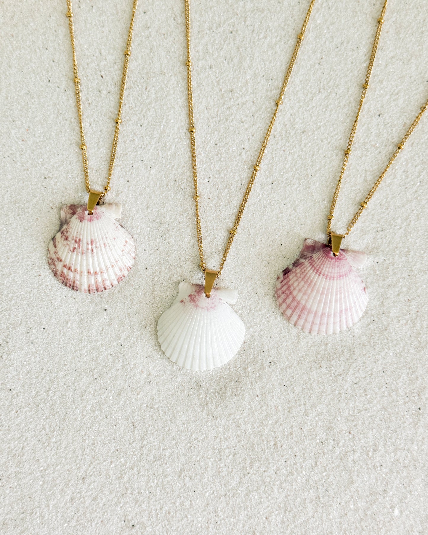Dainty Beaded Shell Necklace