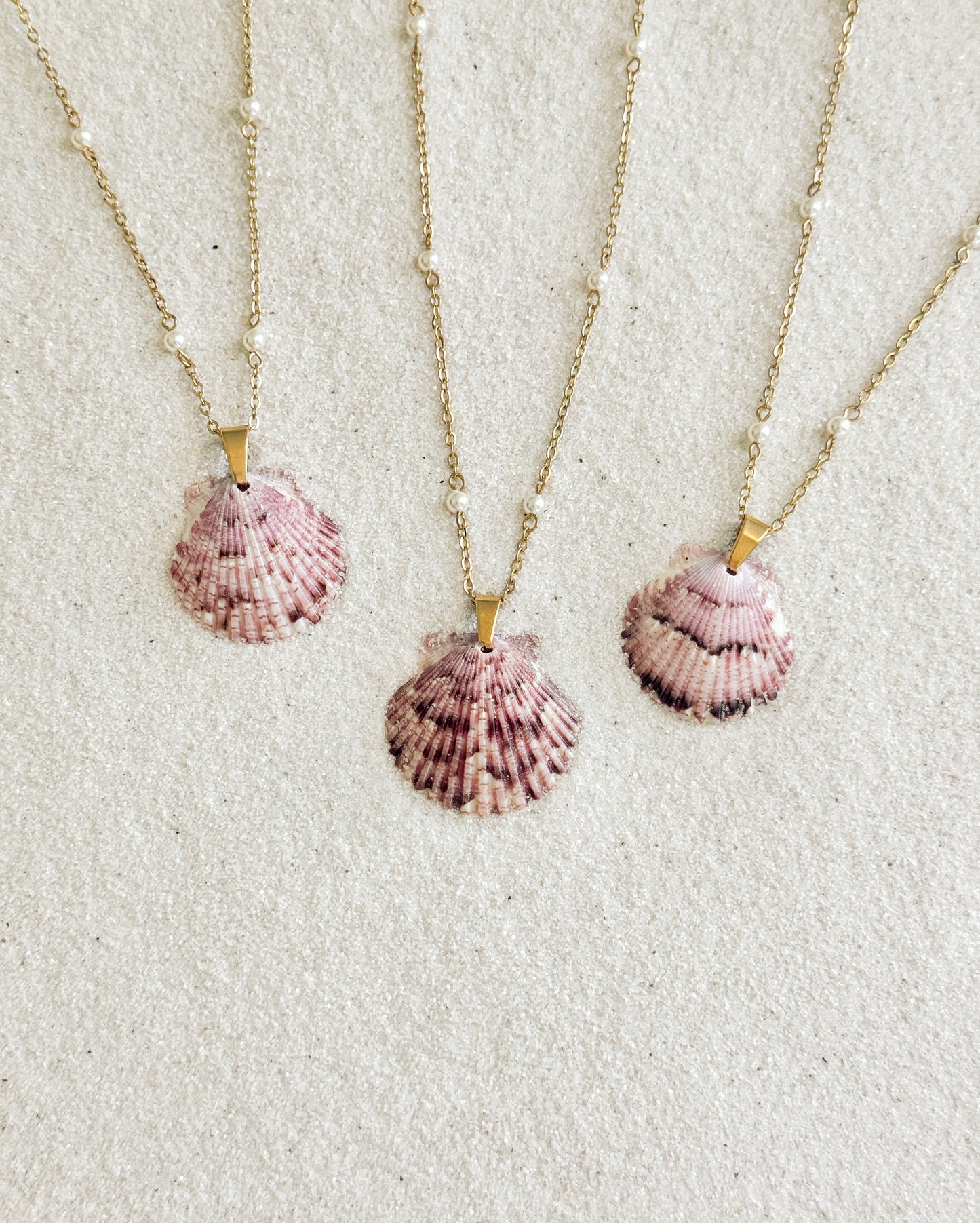 Dainty Pearl Gold Shell Necklace