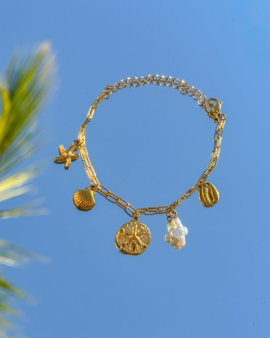 Cross by the Sea Charm Bracelet