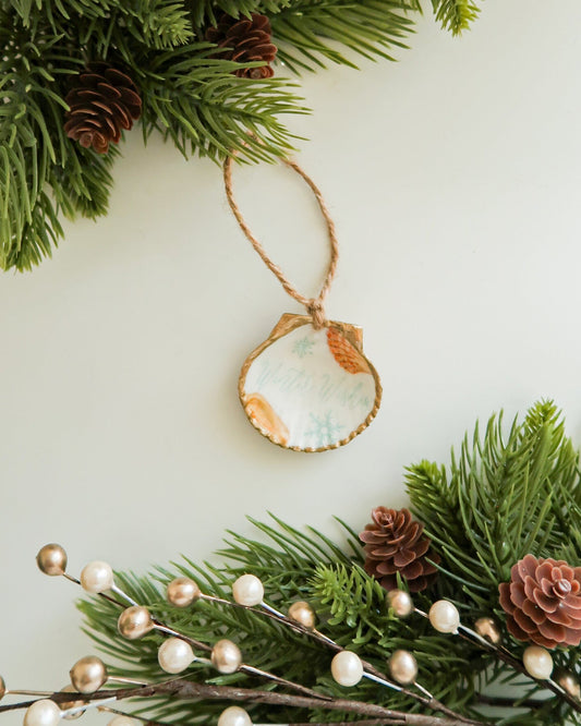 Winter Wishes Scallop Ornament