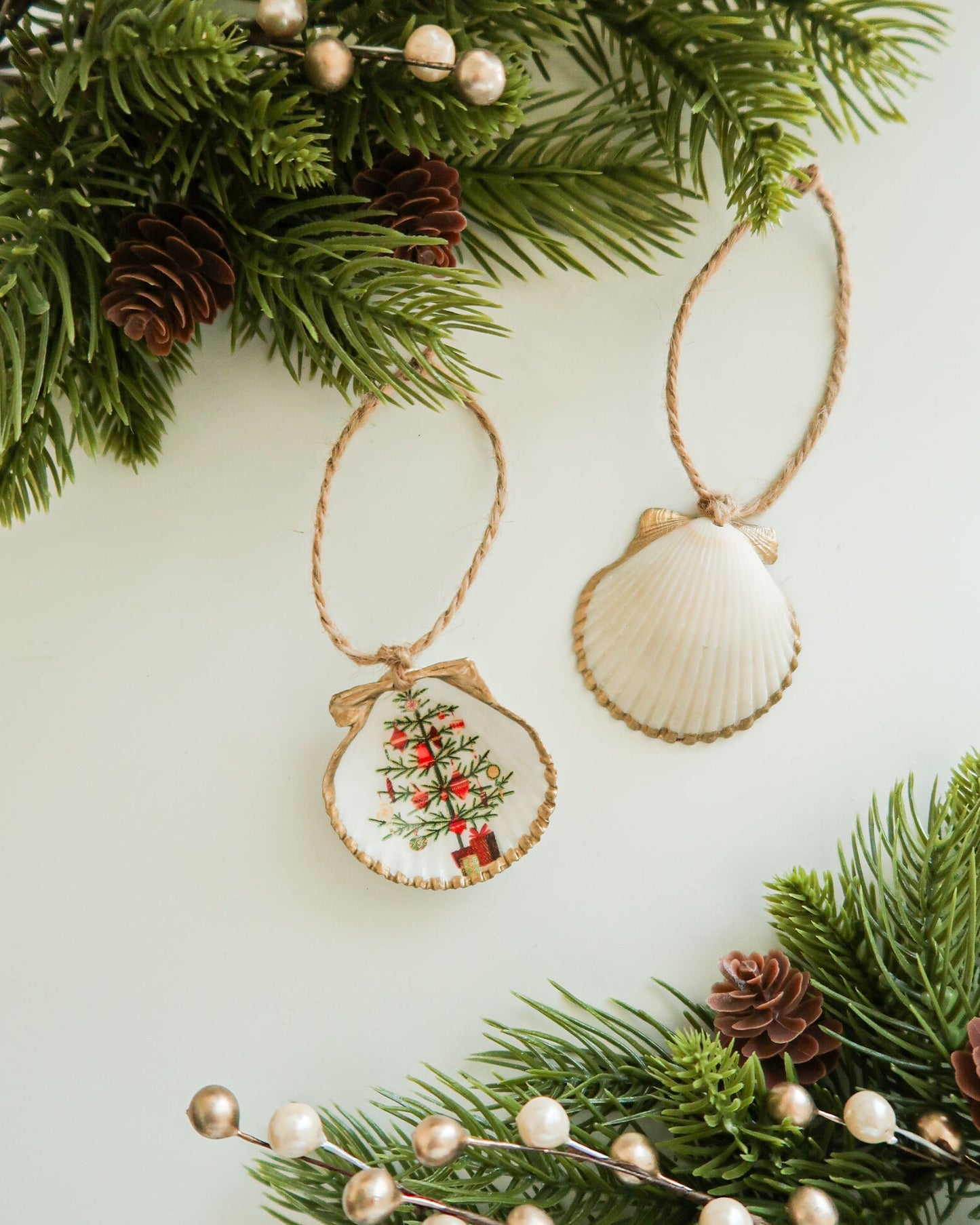 Christmas Tree Scallop Ornament