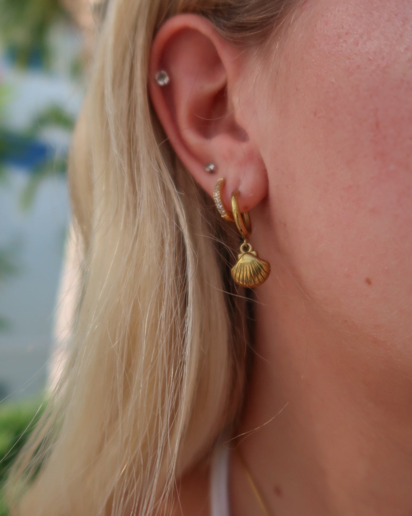 Gold Shell Earrings
