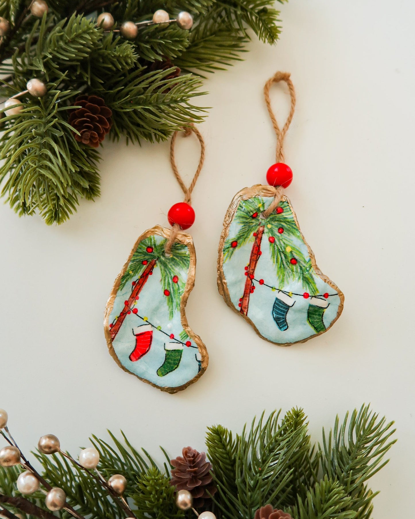 Coastal Stockings Oyster Ornament