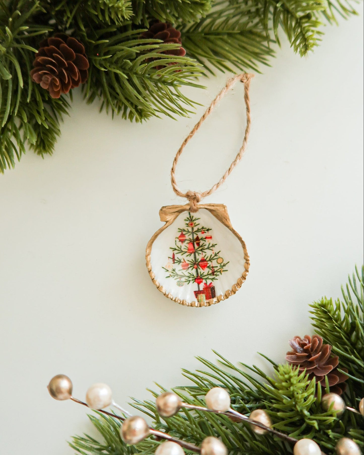 Christmas Tree Scallop Ornament