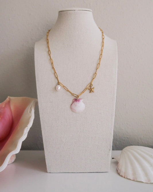 Pink Splash Charm Necklace