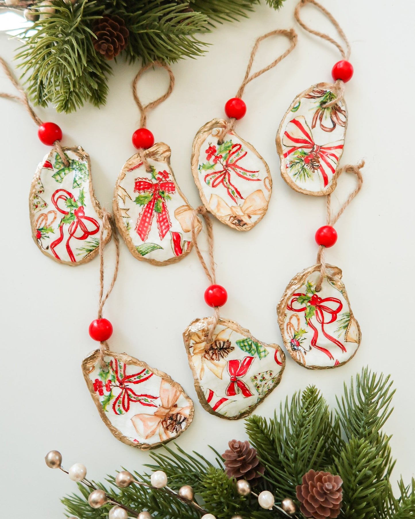 Red Bow Oyster Ornament