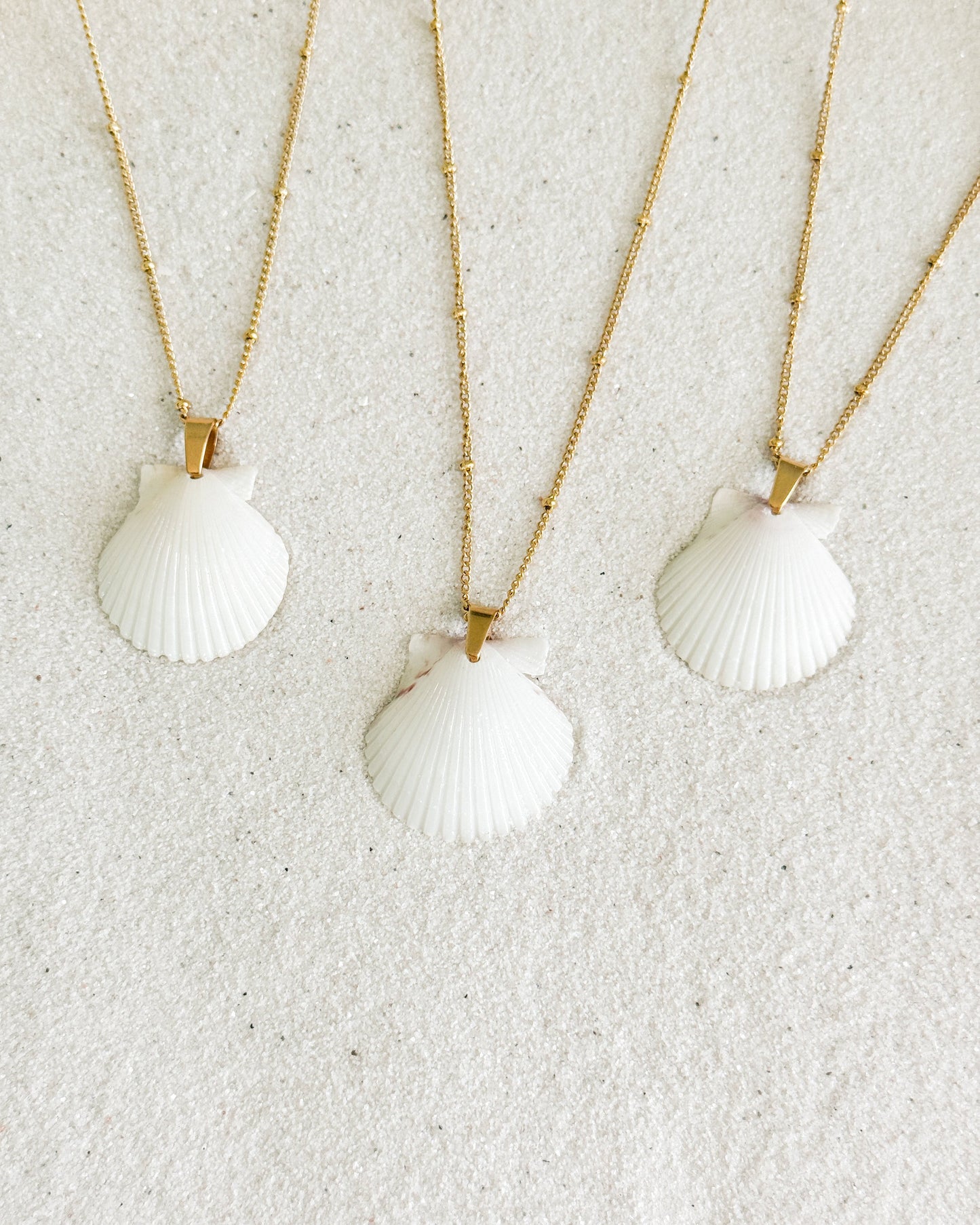 Dainty Beaded Shell Necklace