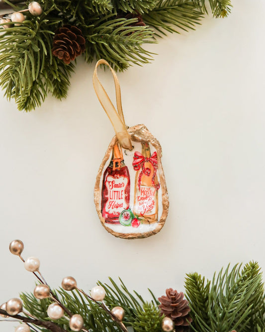 Santa's Little Helper Oyster Ornament