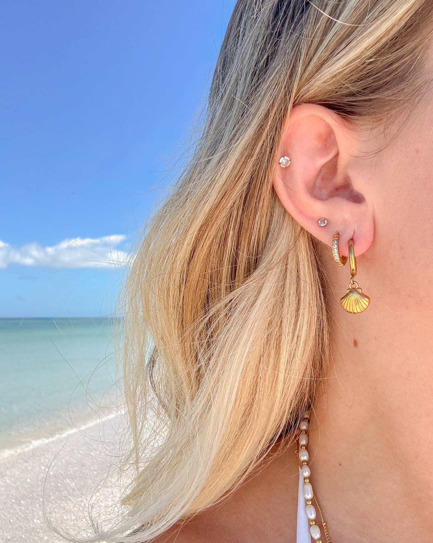 Gold Shell Earrings