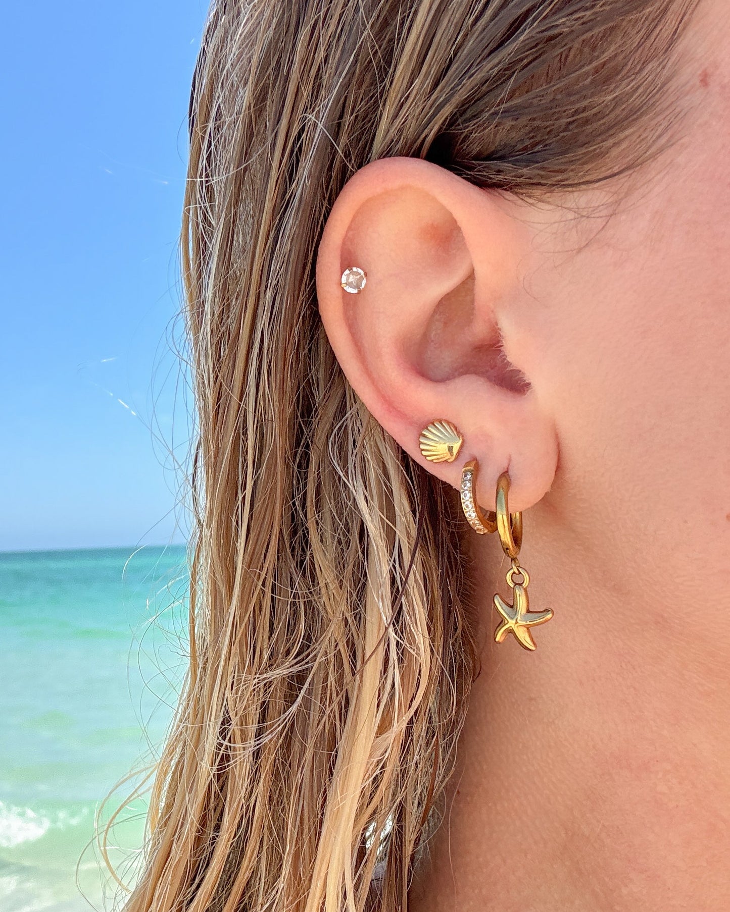 Gold Shell Studs