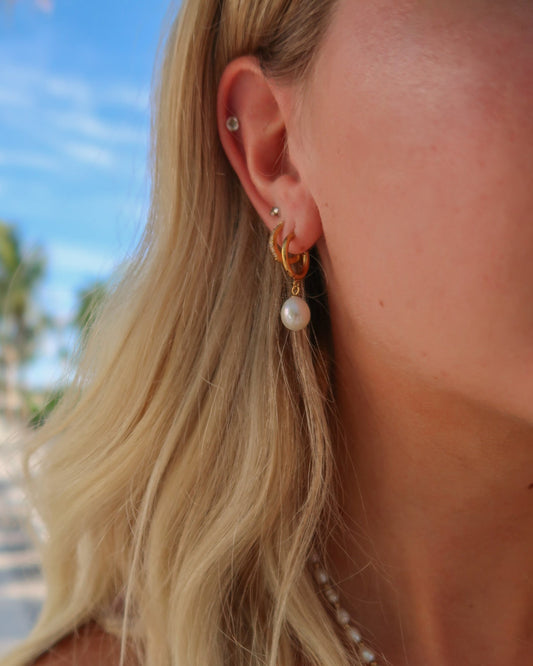 Gold Pearl Earrings