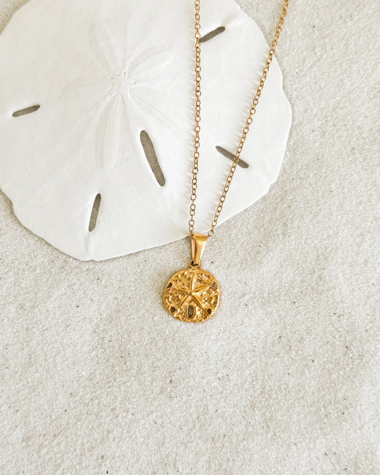 Gold Sand Dollar Necklace