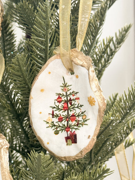 Christmas Tree Oyster Ornament