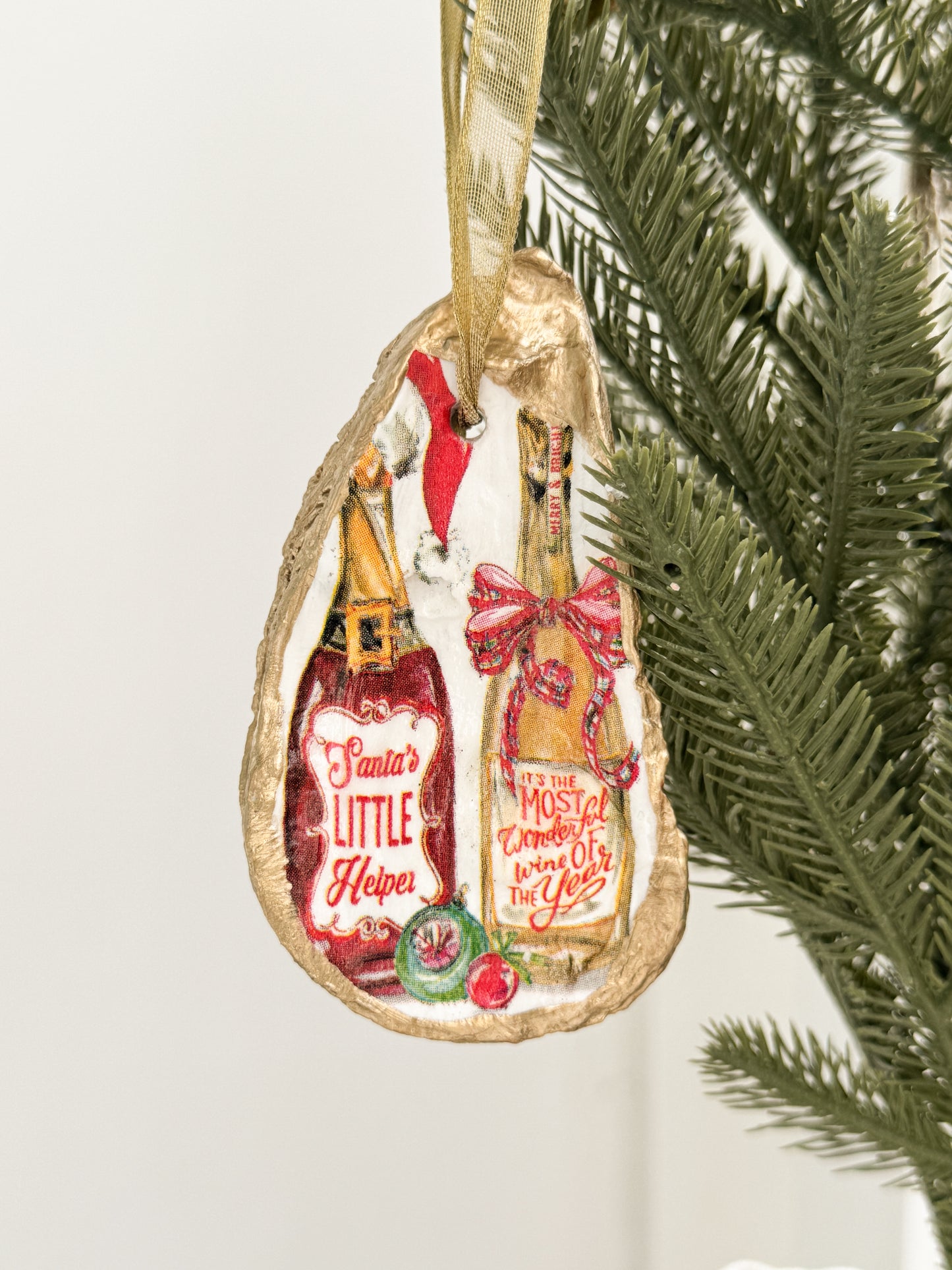 Santa's Little Helper Oyster Ornament