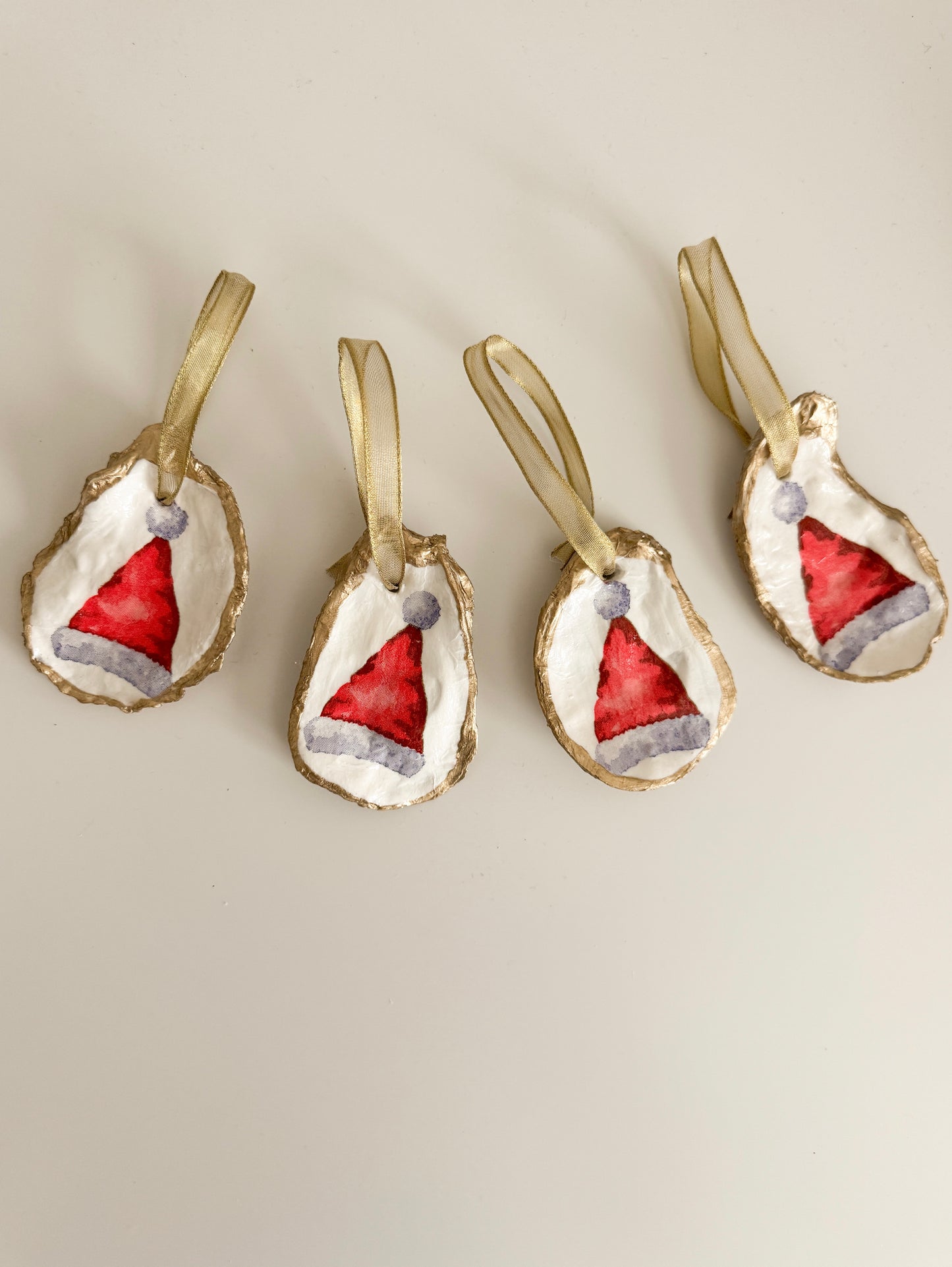 Santa Hat Oyster Ornament